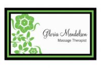 Professional Massage Therapy Business Card Templates  Example