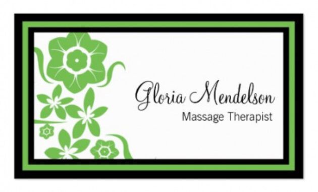 Professional Massage Therapy Business Card Templates  Example