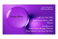 Professional Massage Therapy Business Card Templates Pdf