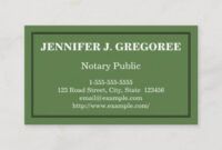 Professional Notary Public Business Card Designs Word Example