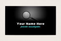 Professional Private Investigator Business Card Doc Example