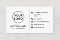 Social Media Business Card Icons Pdf Example
