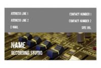 Best Music Production Business Card  Example