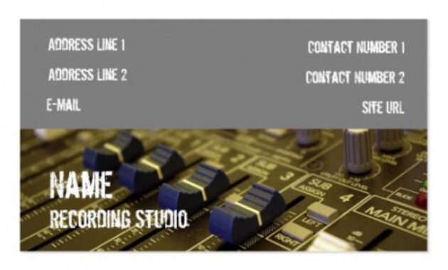 Best Music Production Business Card  Example