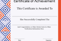 Costum Certificate Of Academic Achievement Excel