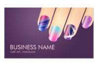Costum Nail Technician Business Card  Example