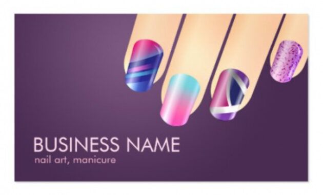 Costum Nail Technician Business Card  Example