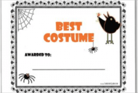 Costume Contest Certificate Template Pdf