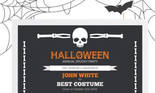 Costume Contest Certificate Template Word Example