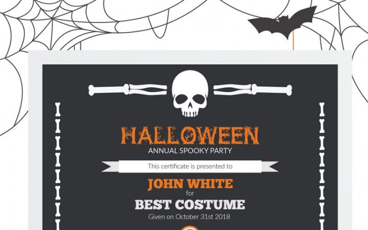 Costume Contest Certificate Template Word Example