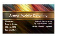 Editable Auto Detailing Business Card Template Pdf Example