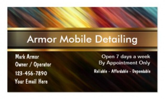 Editable Auto Detailing Business Card Template Pdf Example