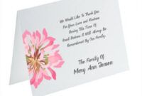 Editable Funeral Thank You Card Messages Excel Sample