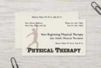 Editable Physical Therapy Business Card Designs Excel