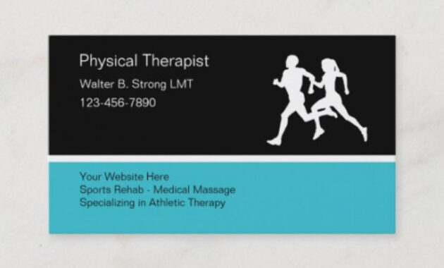 Editable Physical Therapy Business Card Designs Word Sample