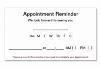 Free Appointment Reminder Business Card Template Pdf Sample