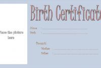 Free Puppy Birth Certificate Template Pdf