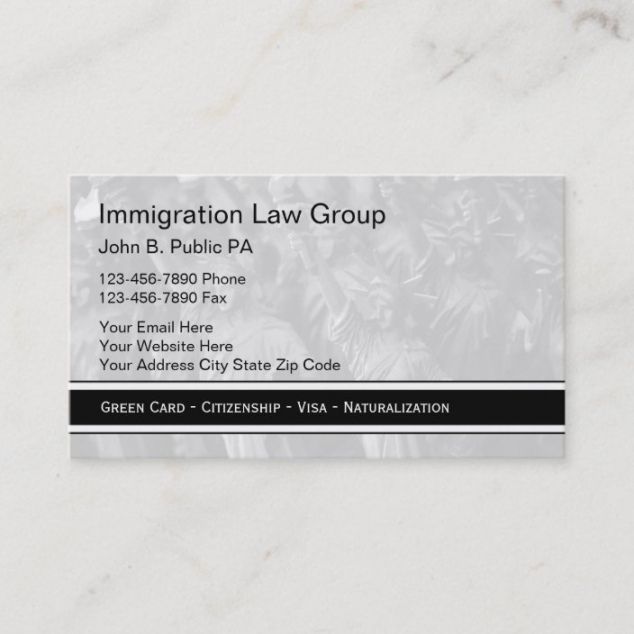Immigration Attorney Business Card Doc Sample