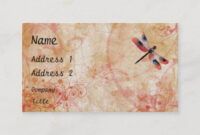 Printable Dragonfly Business Card Design