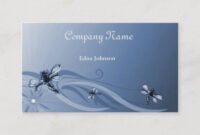 Printable Dragonfly Business Card Design Doc