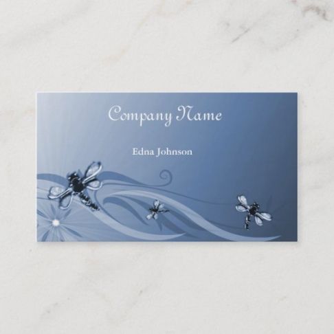 Printable Dragonfly Business Card Design Doc
