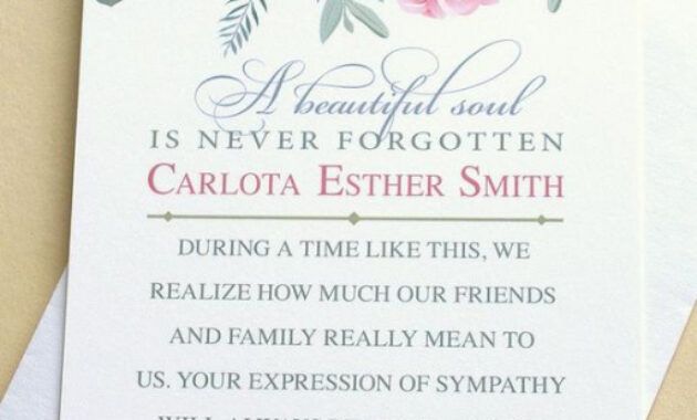 Printable Funeral Thank You Card Messages Pdf Sample