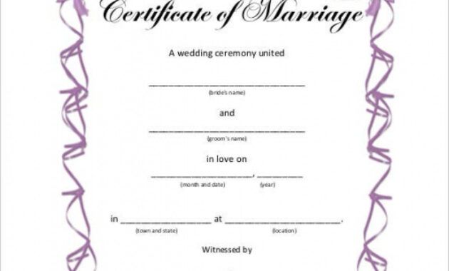 Printable Marriage Covenant Certificate Template Excel Example