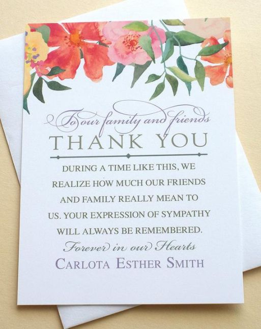 Printable Sympathy Card Messages Thank You Notes Word Example