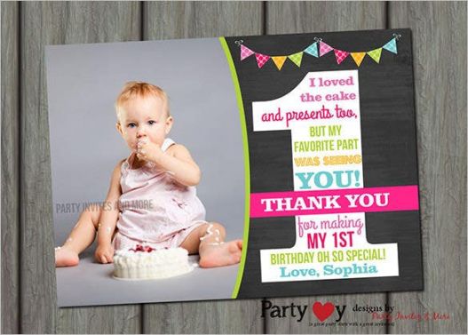 Best 1St Birthday Thank You Card Wording Pdf Sample