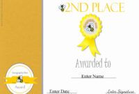 Best 2Nd Place Certificate Template Word