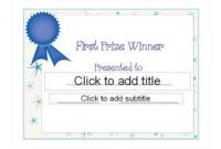 Best 2Nd Place Certificate Template Word Example