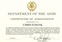 Best Army Certificate Of Achievement Template