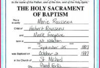 Best Roman Catholic Baptism Certificate Template  Example