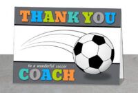 Best Soccer Coach Thank You Card Doc Example