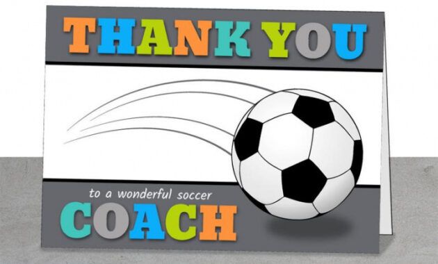 Best Soccer Coach Thank You Card Doc Example