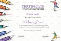 Best Sports Award Certificate Template Pdf Example
