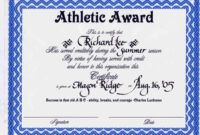 Best Sports Award Certificate Template Word