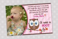 Costum 1St Birthday Thank You Card Wording  Sample