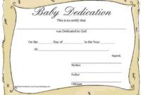 Costum Baby Blessing Certificate Template