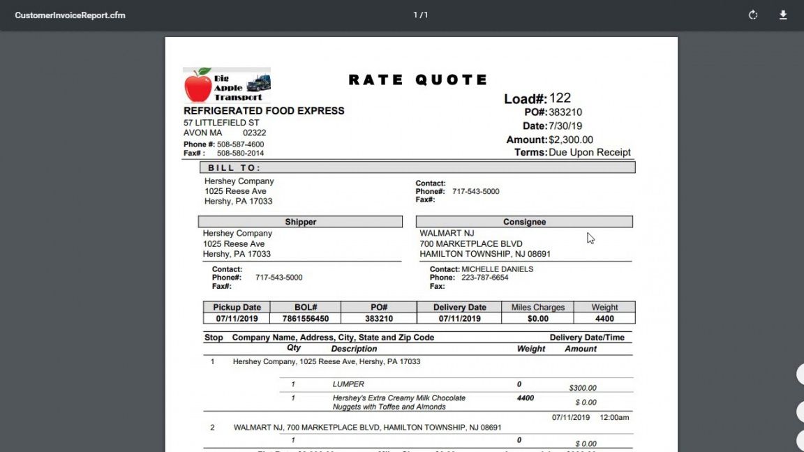 Costum Freight Quotation Template Pdf Example