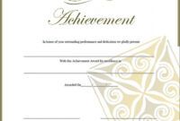 Editable Army Certificate Of Achievement Template Doc Example