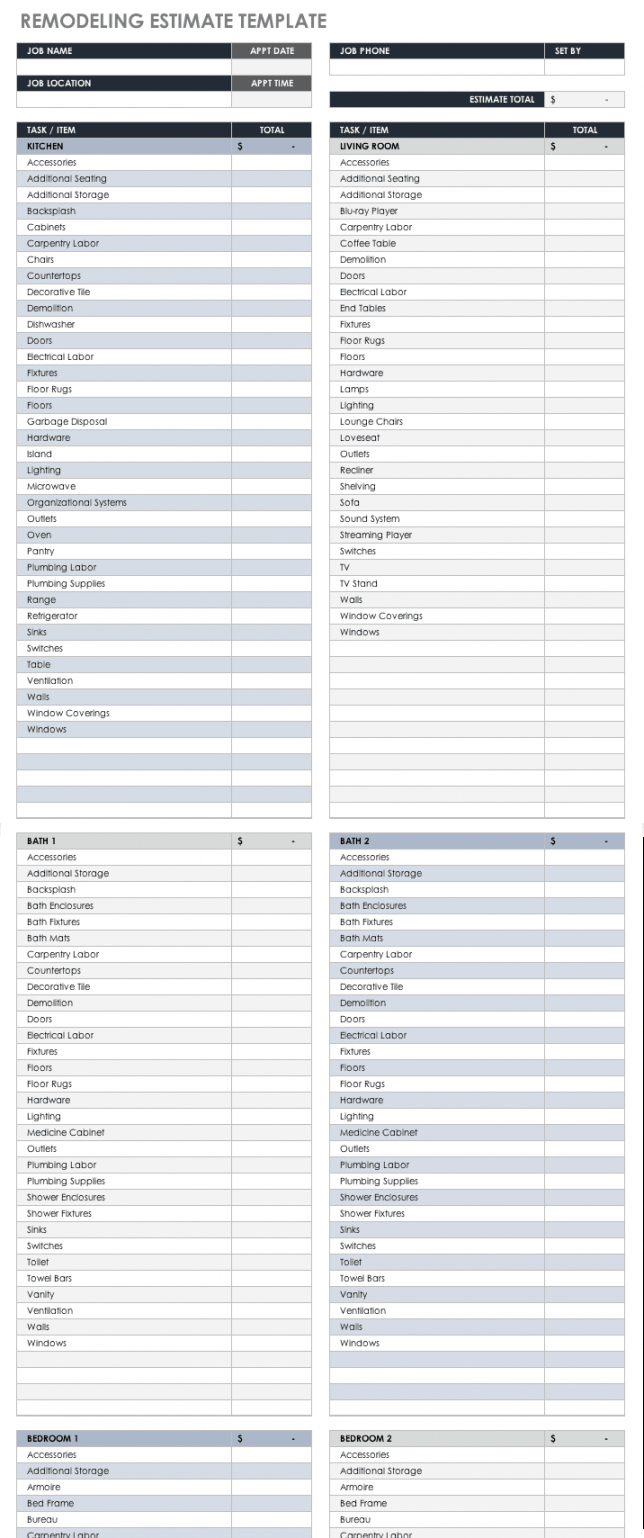 Free Home Painting Quotation Template Excel Example