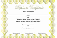 Godparents Certificate Template Doc Sample