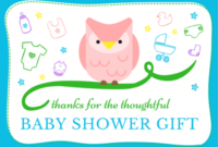 Printable Baby Shower Hostess Thank You Card Wording