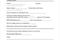 Printable Cleaning Quotation Template Pdf Example