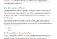 Printable Event Management Quotation Template  Example