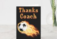Printable Soccer Coach Thank You Card Pdf Example