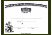 Professional Army Certificate Of Achievement Template Doc Sample