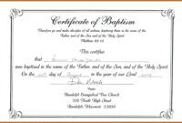 Professional Catholic Baptismal Certificate Template Doc Example