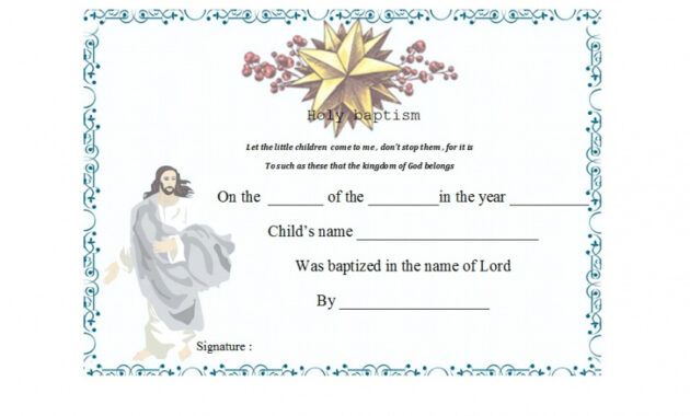 Professional Godparents Certificate Template Doc Sample